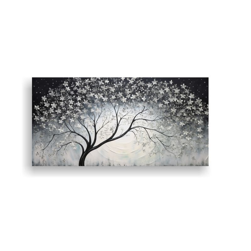 GENERICO - Pintura Estilo Galeria Estético árbol En Negro 60x30 Cm