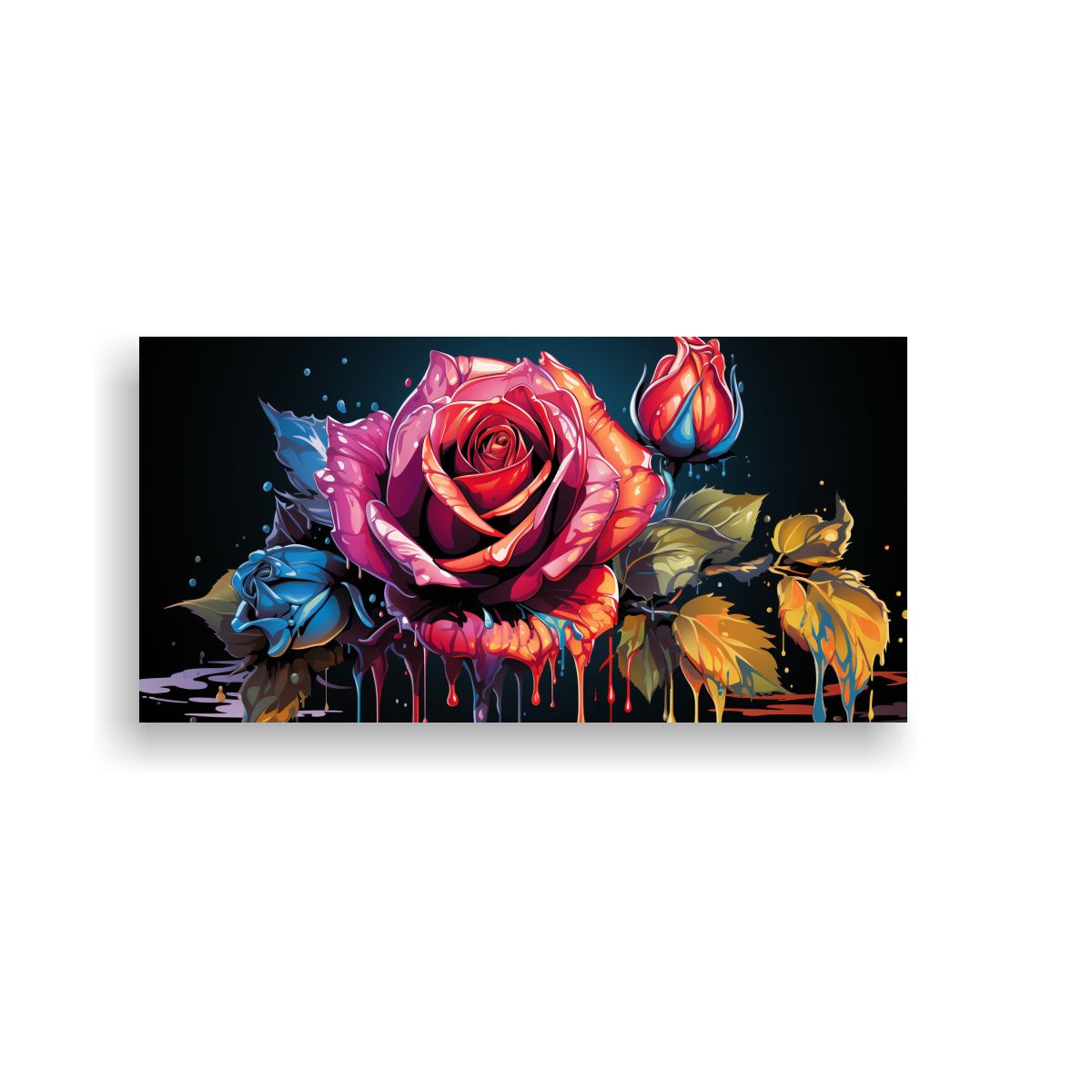 GENERICO - Pintura Decorativa Estilo Graffiti De Una Rosa 60x30 Cm