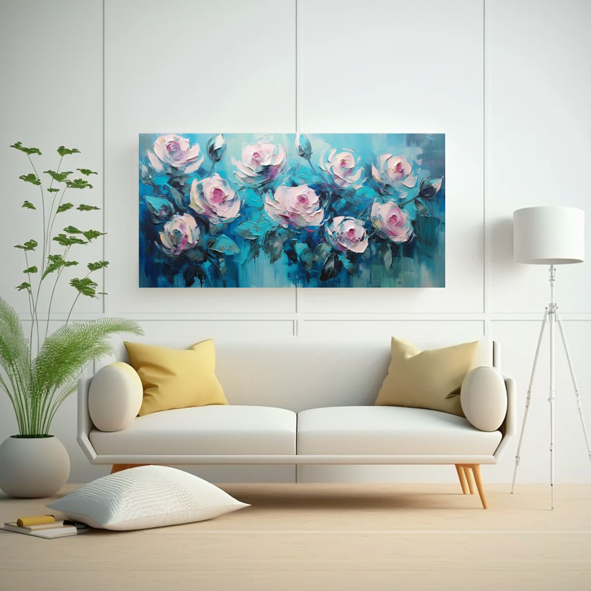 GENERICO - Pintura En Bastidor Vanguardia Colores Turquesa 100x50 Cm