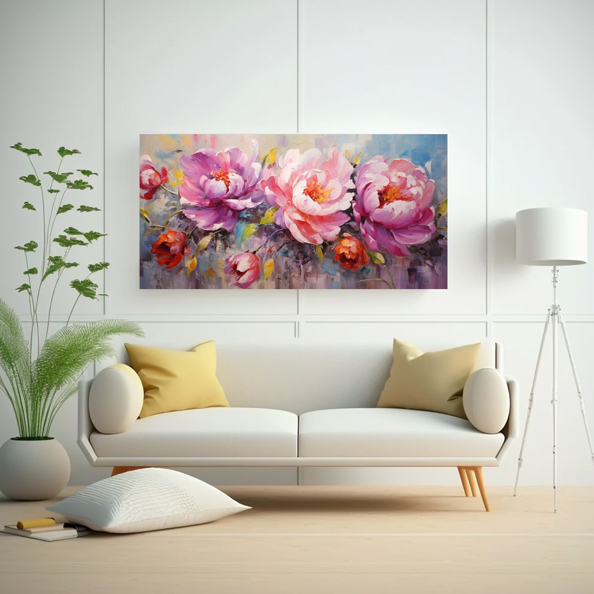 GENERICO - Tela Impresa Reflejo De Colores Vibrantes Flores 60x30 Cm