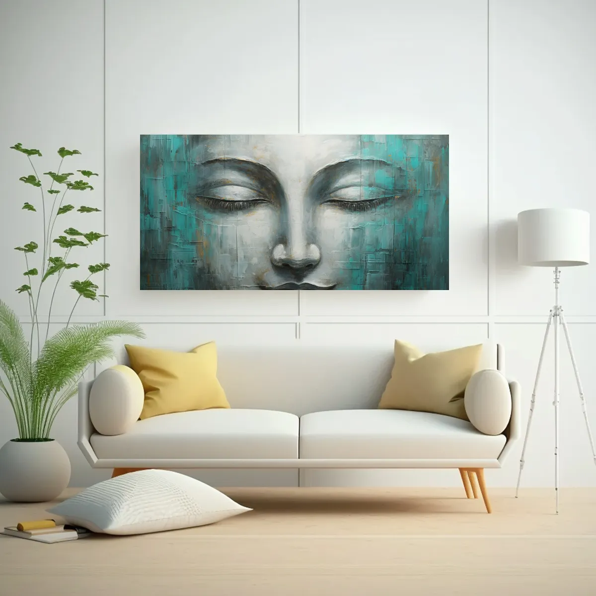 GENERICO - Pintura Decorativa Abstracta De óleo Con Rostro 100x50 Cm