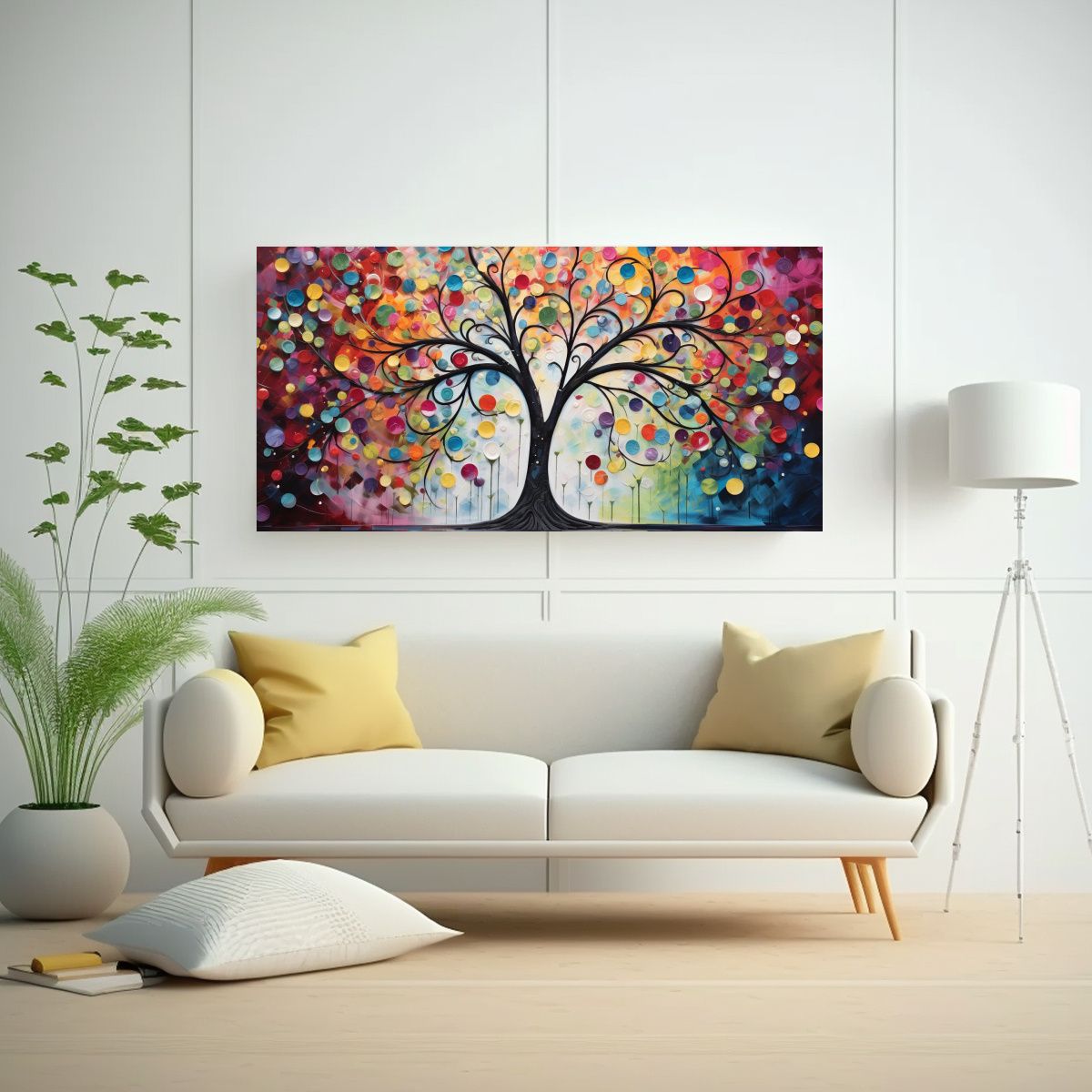 GENERICO - Cuadro Cuadro Minimalista Del árbol En Colores 100x50 Cm