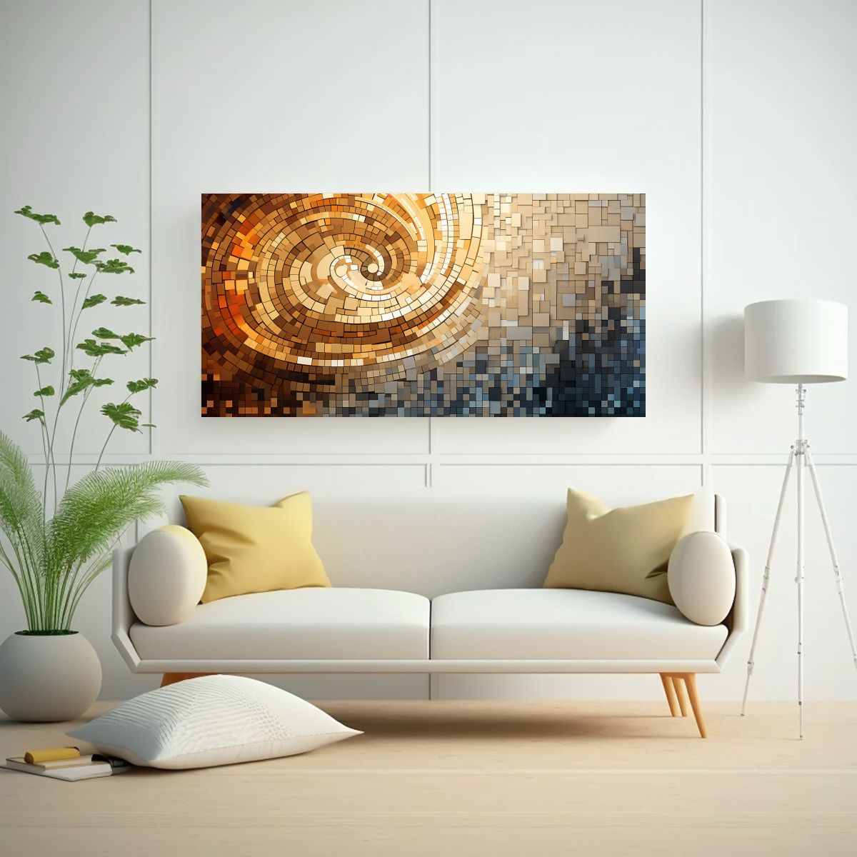 GENERICO - Lienzo Mosaico Moderno Para Decoración De Estilo 80x40 Cm