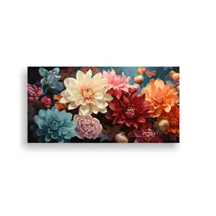 GENERICO - Cuadro Sublimado Luminoso Flores Del Romanticismo 60x30 Cm