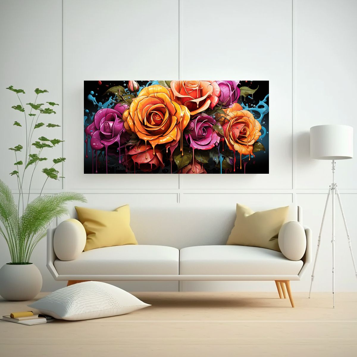 GENERICO - Pintura Decorativa Moderna Luminosa En Colores 100x50 Cm