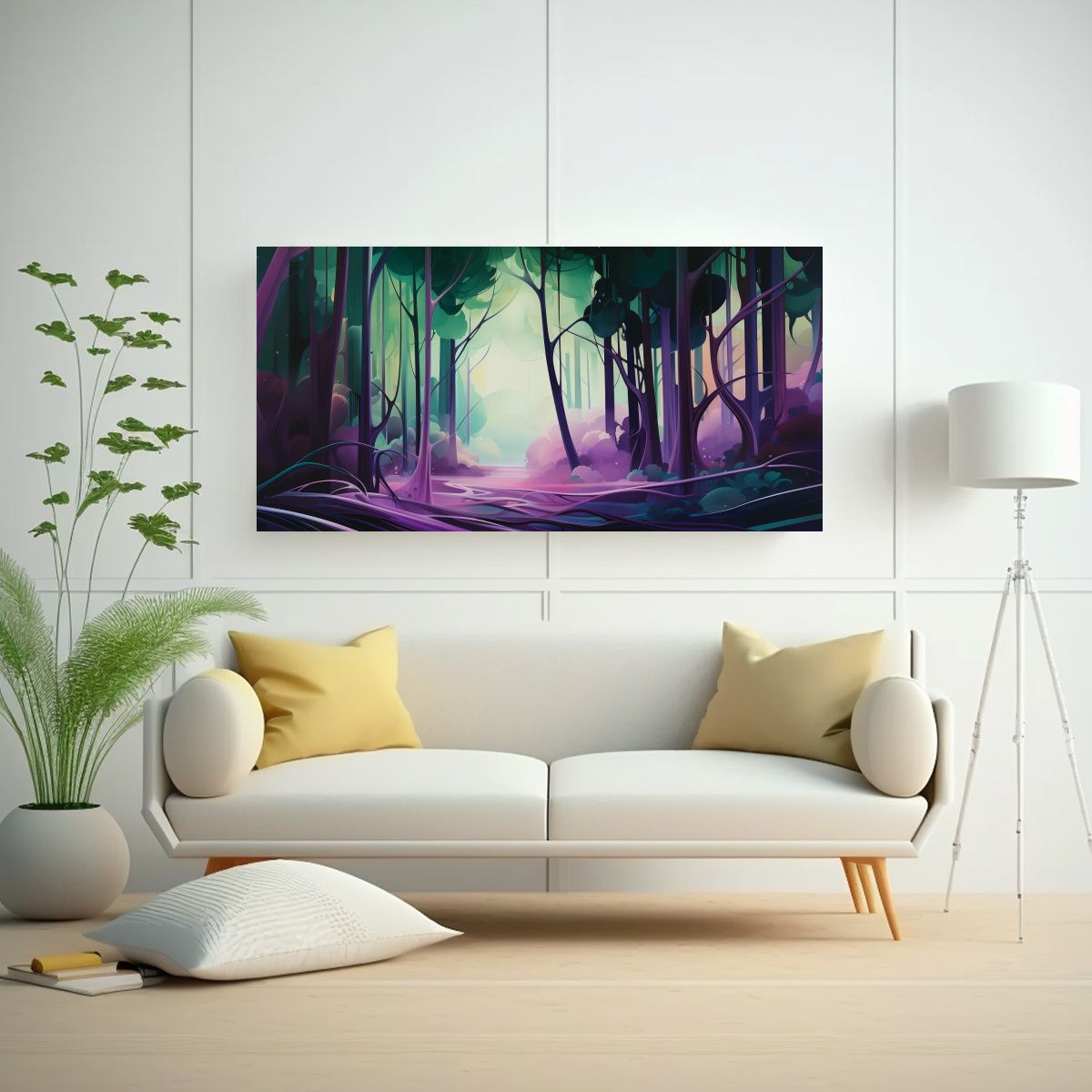 GENERICO - Paisaje Encantado De Un Bosque En Representación 100x50 Cm