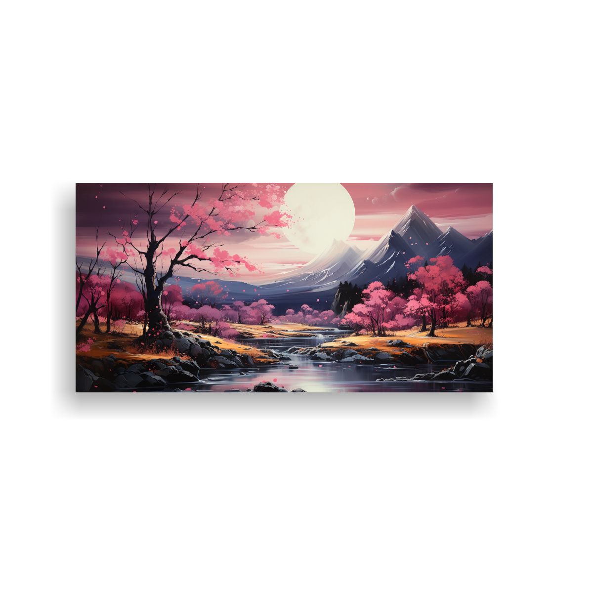 GENERICO - Lienzo De Tela Con Poderosa Vanguardia Montañas 60x30 Cm