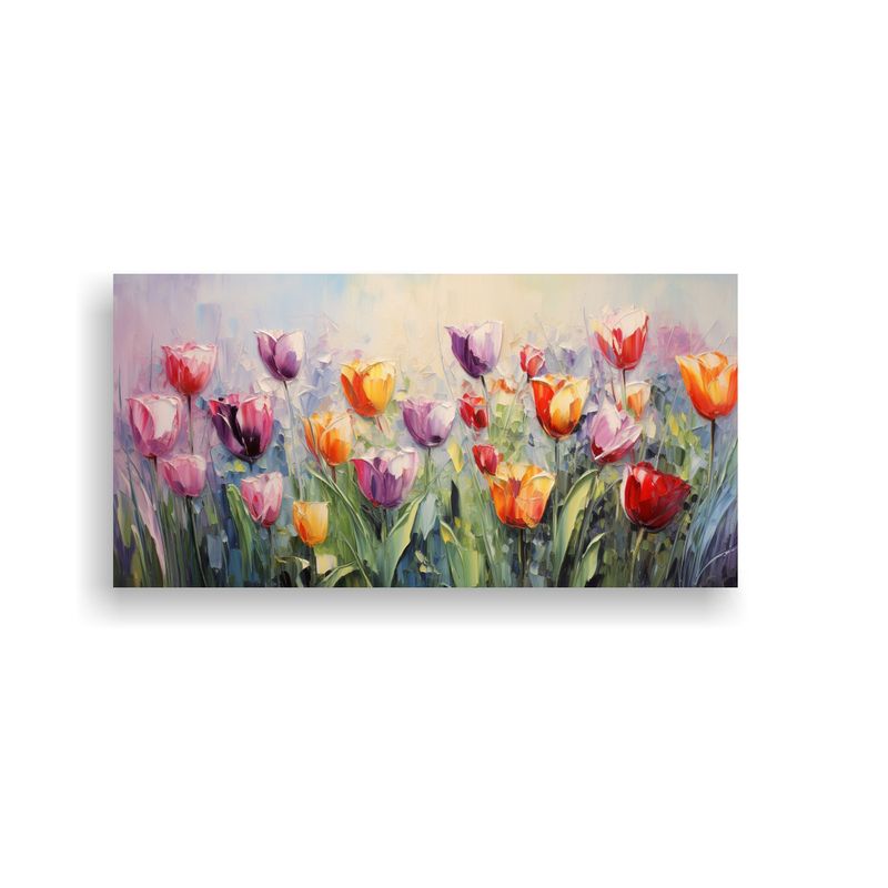 GENERICO - Pintura En Lienzo De Tulipanes En Colores 100x50 Cm
