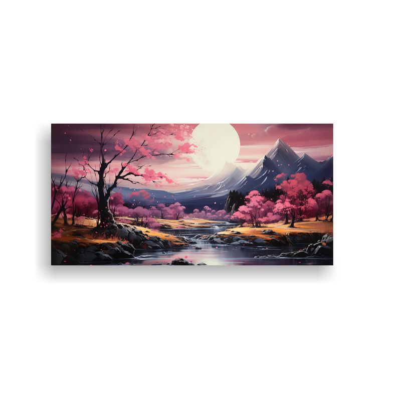 GENERICO - Lienzo De Tela Con Poderosa Vanguardia Montañas 80x40 Cm