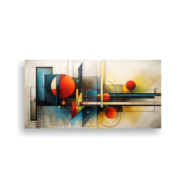 GENERICO - Cuadro Abstracto Geométrico Inspirador Para 80x40 Cm