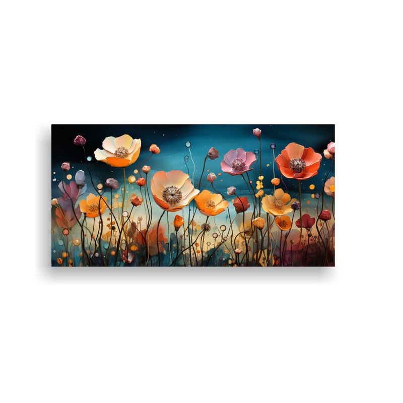 GENERICO - Arte De Pared Flores Impactante Estilo Romántico 60x30 Cm