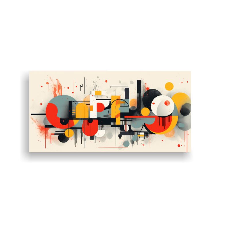 GENERICO - Cuadro Abstracto Minimalista En Estilo Graffiti 80x40 Cm