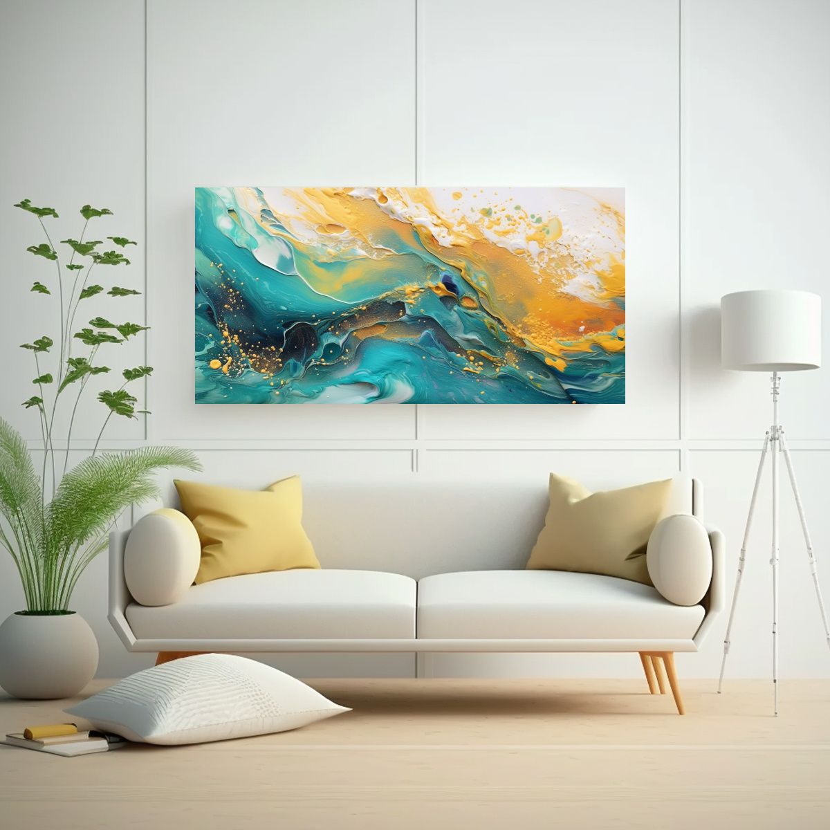 GENERICO - Pintura China Decorativa En Bastidor Técnica 80x40 Cm