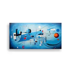 GENERICO - Cuadro Abstracto Azul Refined Blue Abstract 100x50 Cm