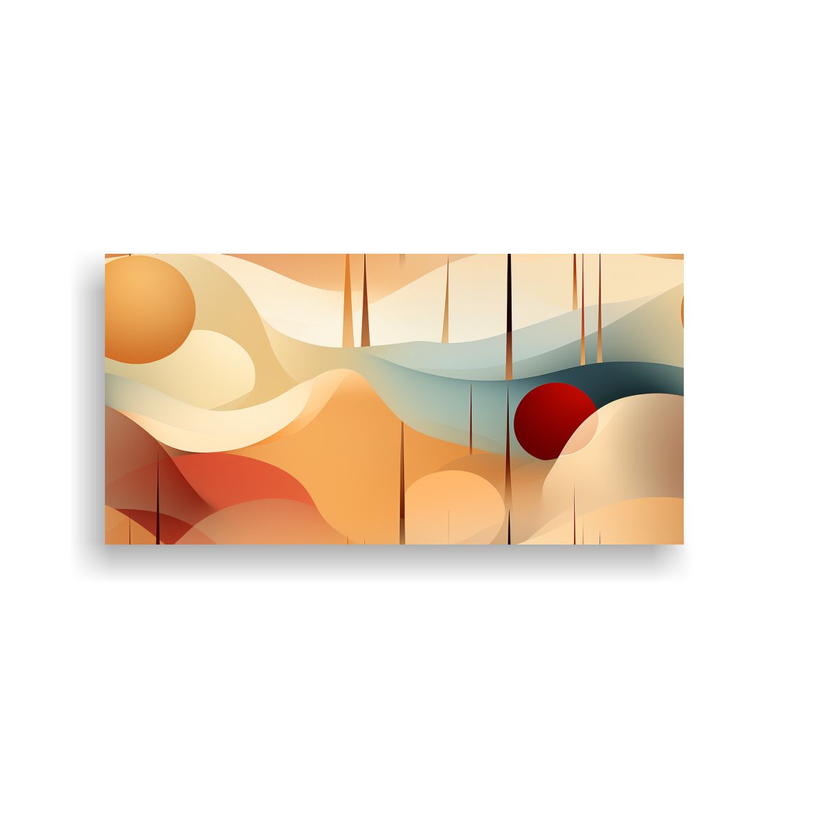 GENERICO - Cuadro Abstracto De Lienzo Con Tonos Calma Y 60x30 Cm