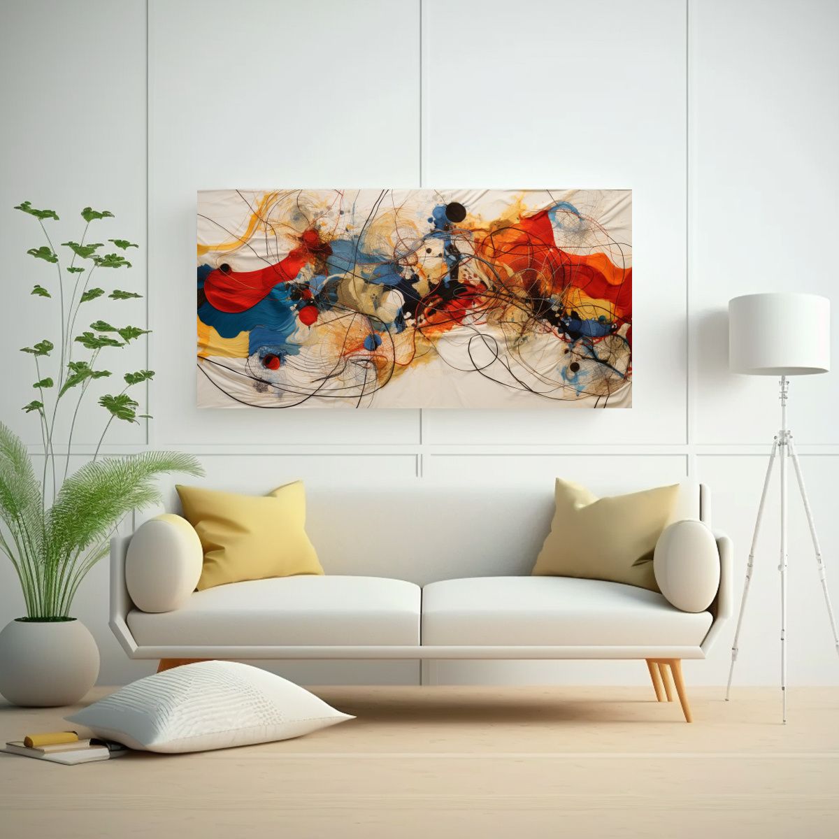 GENERICO - Pintura En Bastidor Temática De Escena Abstracta 60x30 Cm