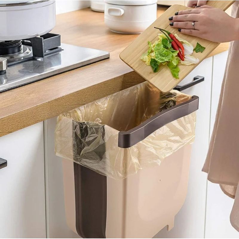 GENERICO - Basurero Plegable Para Cocina Marrón