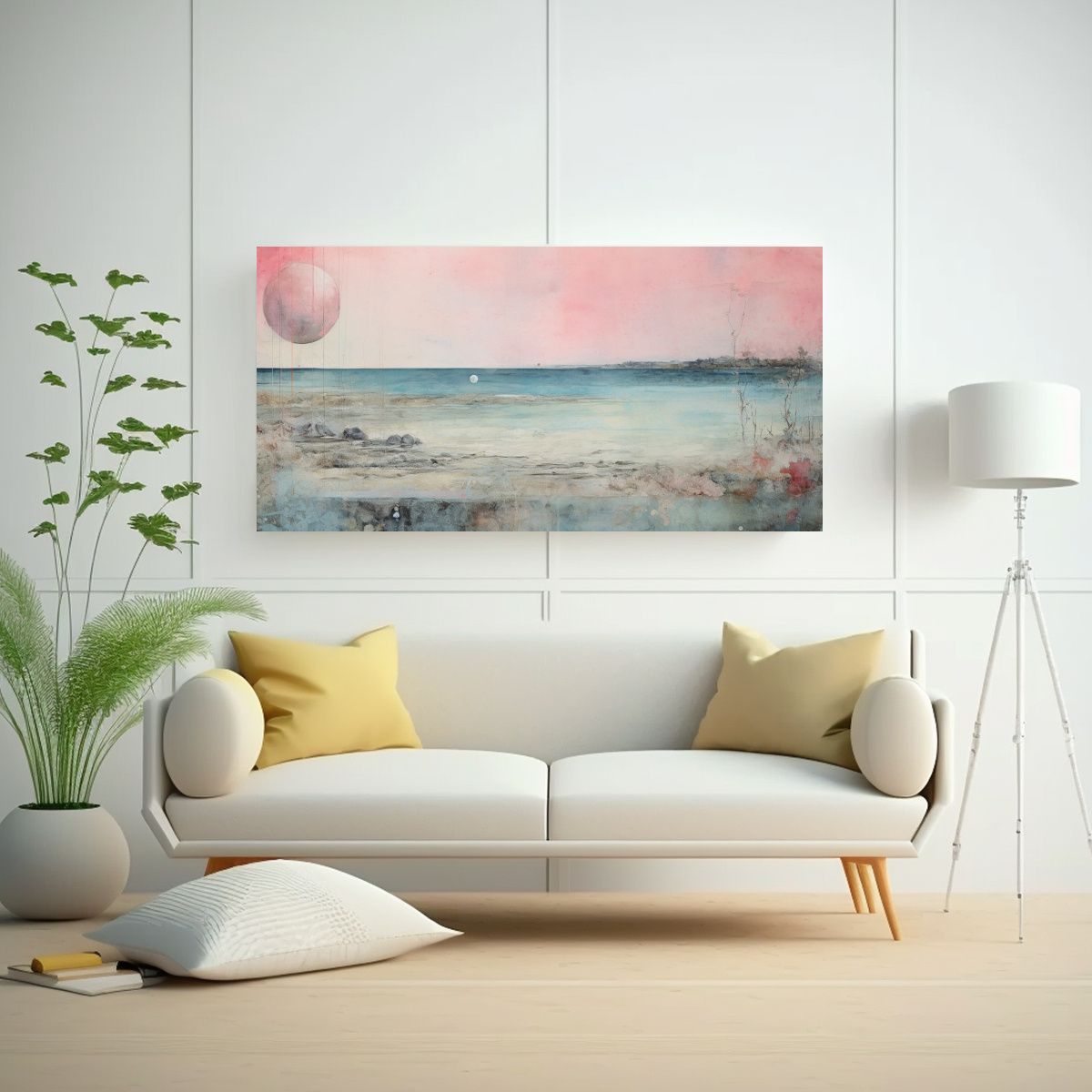 GENERICO - Pintura En Bastidor Composición Simplicidad 80x40 Cm