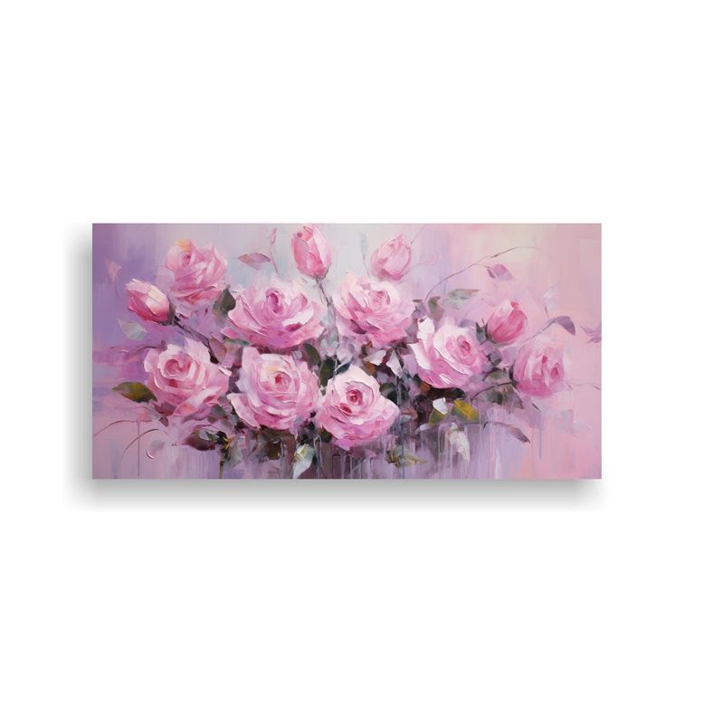 GENERICO - Cuadro De Arte Moderno Con Impresionantes Rosas 60x30 Cm