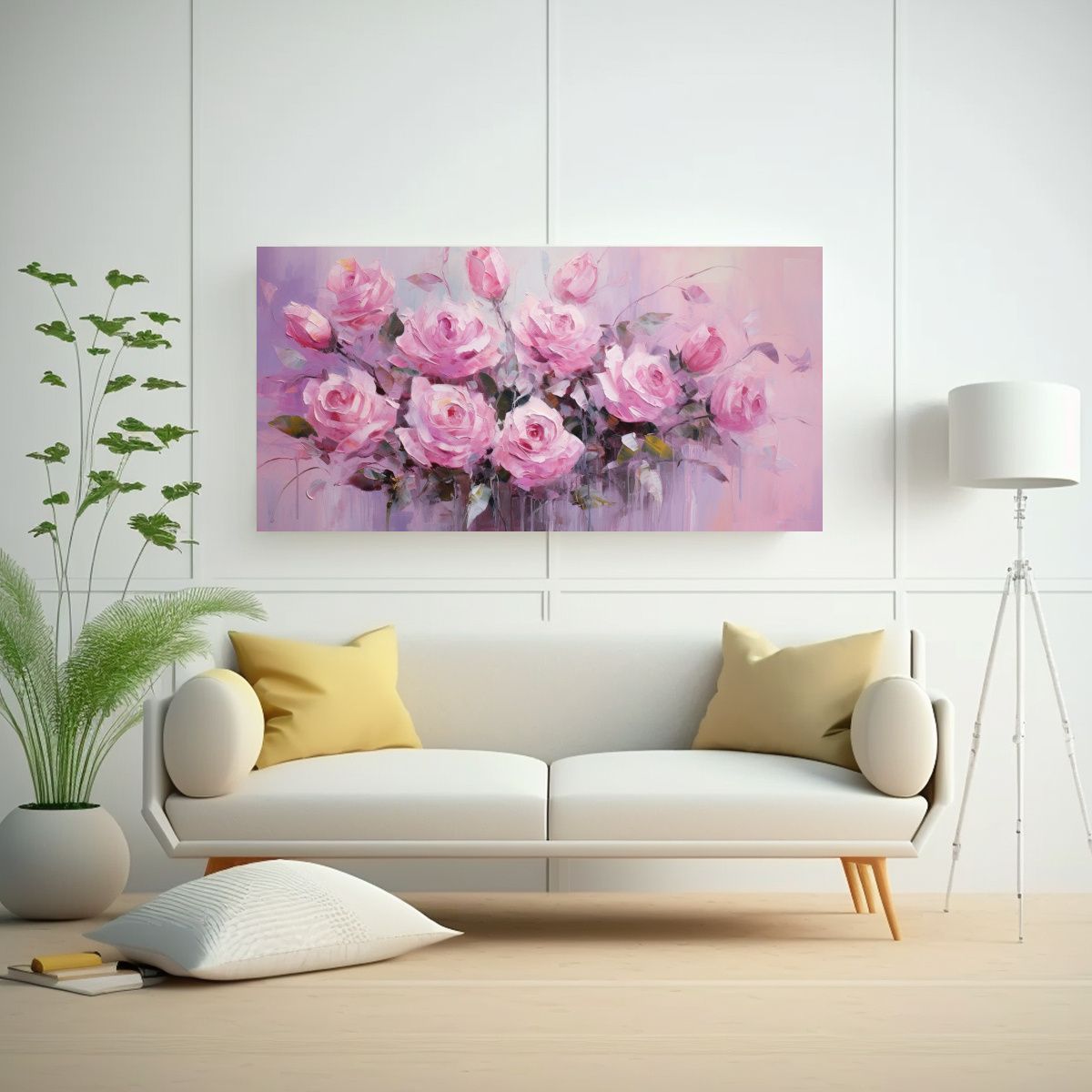 GENERICO - Cuadro De Arte Moderno Con Impresionantes Rosas 100x50 Cm