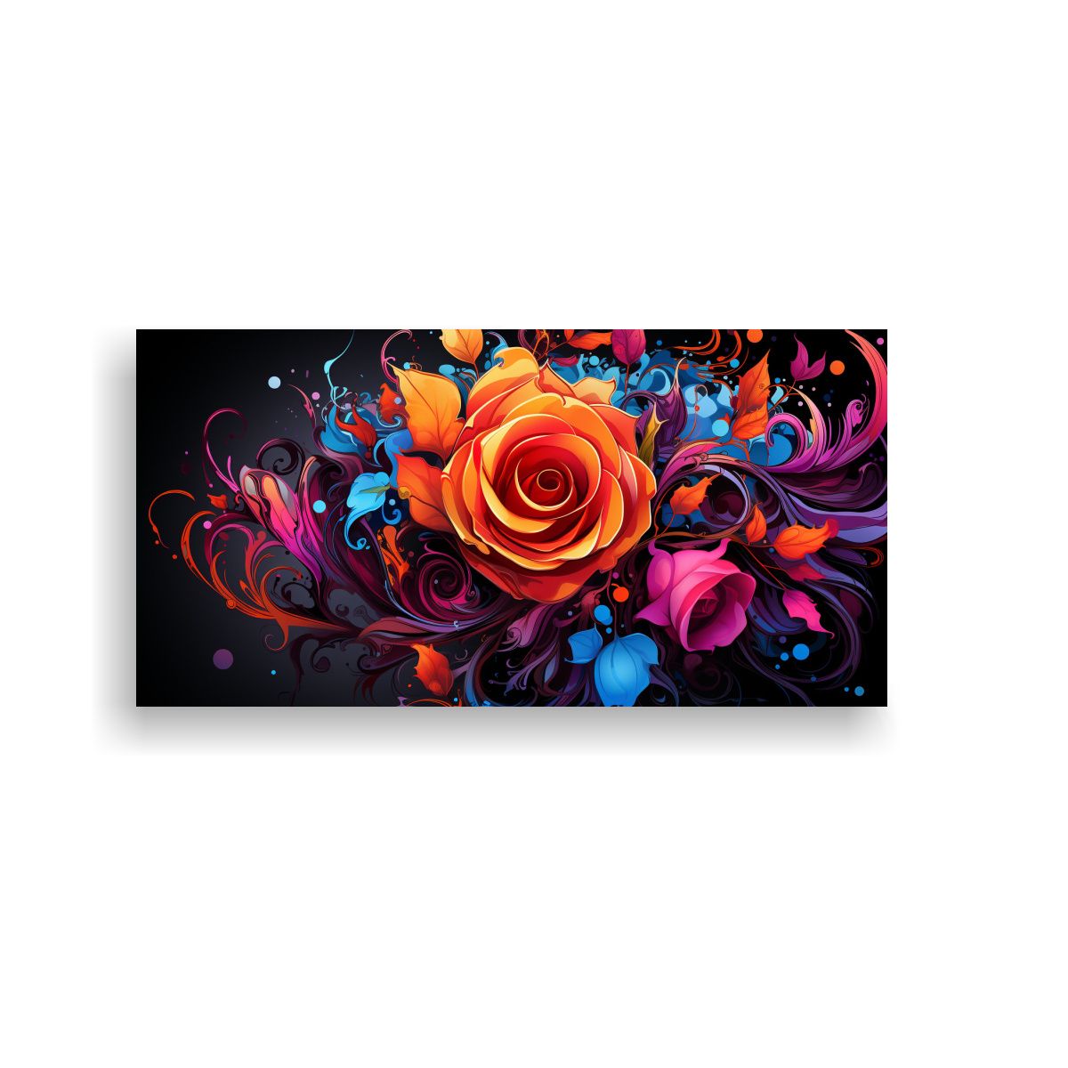 GENERICO - Pintura Decorativa Arte Patron Intenso Con Rosa 100x50 Cm