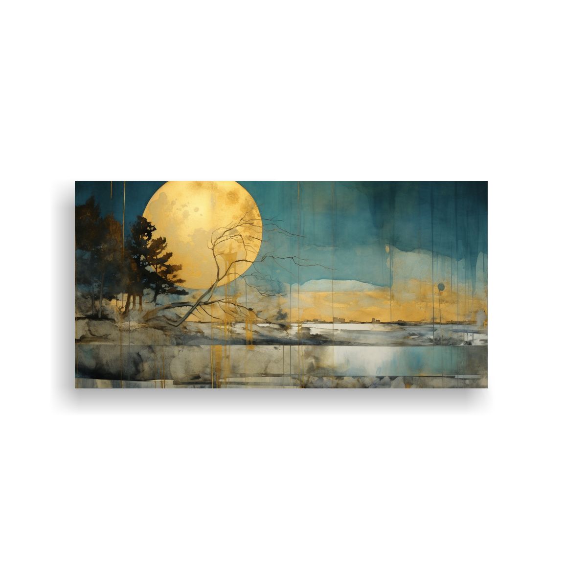 GENERICO - Pintura Sublimada Intensidad Oro Y Acuarela 80x40 Cm