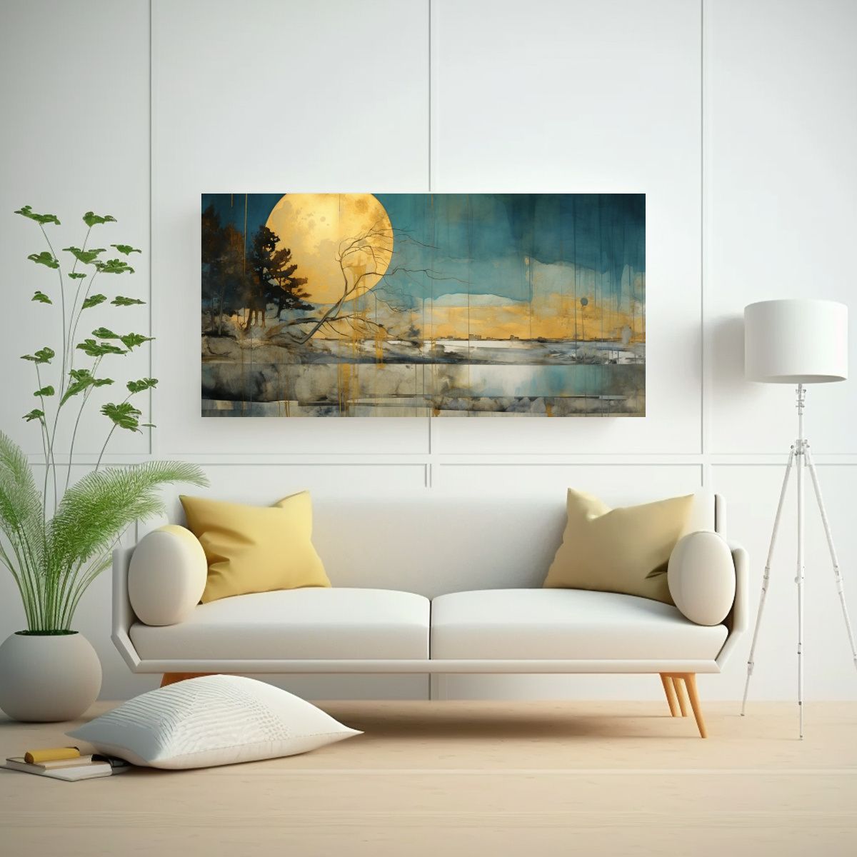 GENERICO - Pintura Sublimada Intensidad Oro Y Acuarela 80x40 Cm