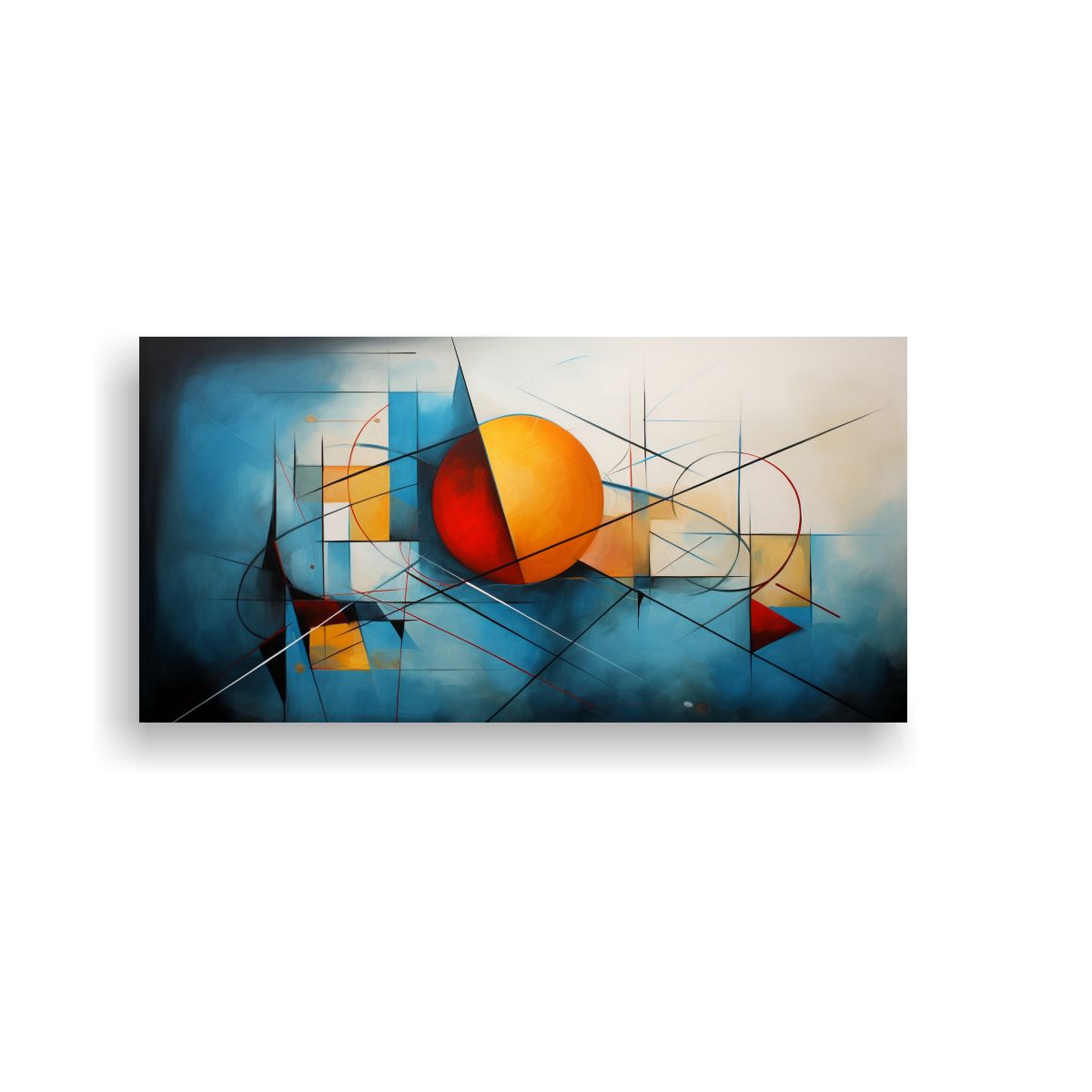 GENERICO - Pinturas Abstractas De Composición Geométrica 80x40 Cm
