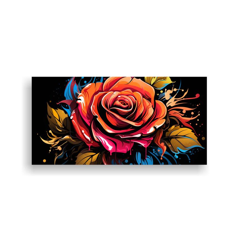 GENERICO - Pintura Graffiti Rosa Estilo Armonía Cromática 80x40 Cm