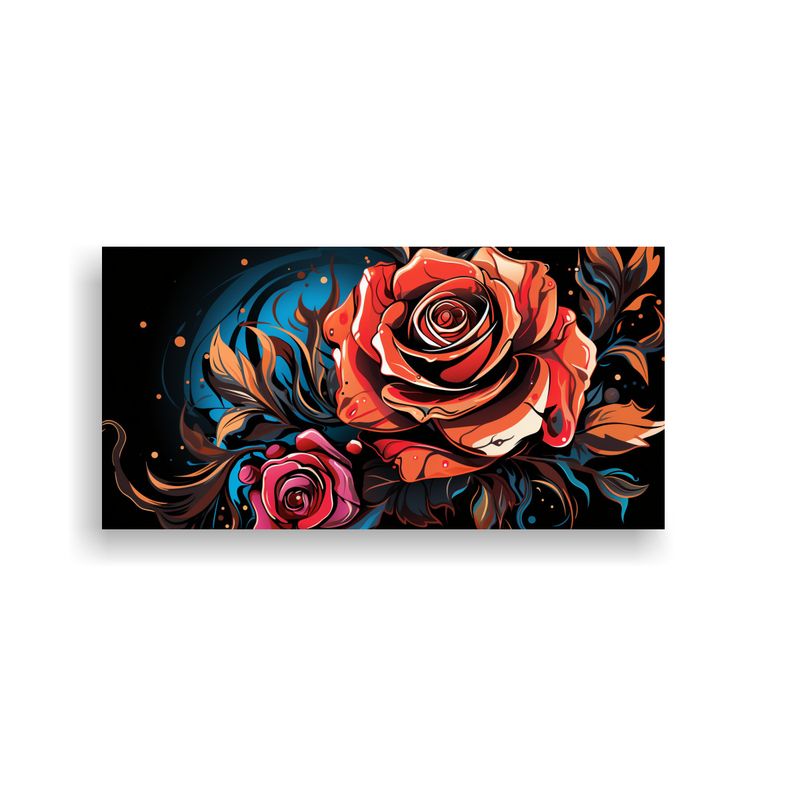 GENERICO - Pintura Mural Estética Con Forma De Rosa Estilo 80x40 Cm