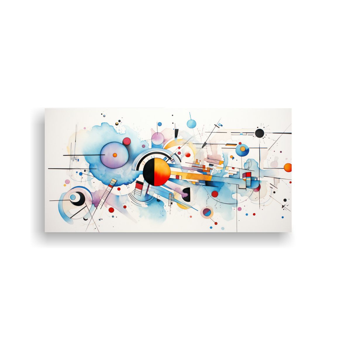 GENERICO - Pintura Decorativa Acuarela Abstracta Kandinsky 100x50 Cm