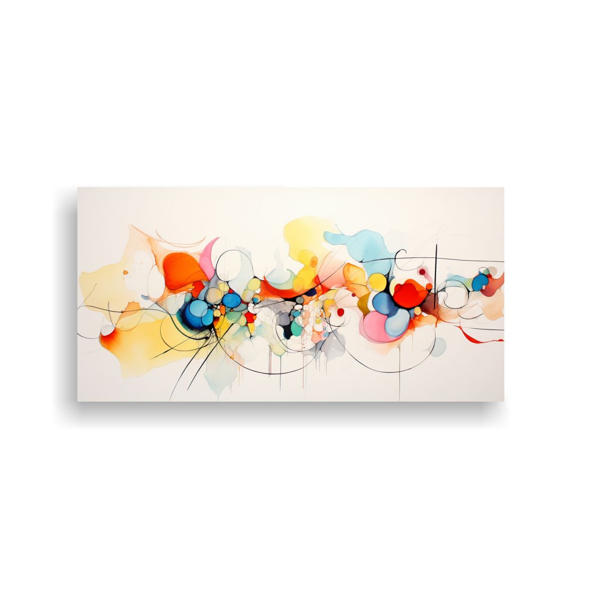 GENERICO - Pinturas Abstractas De Colores Vivos Arte Colores 80x40 Cm