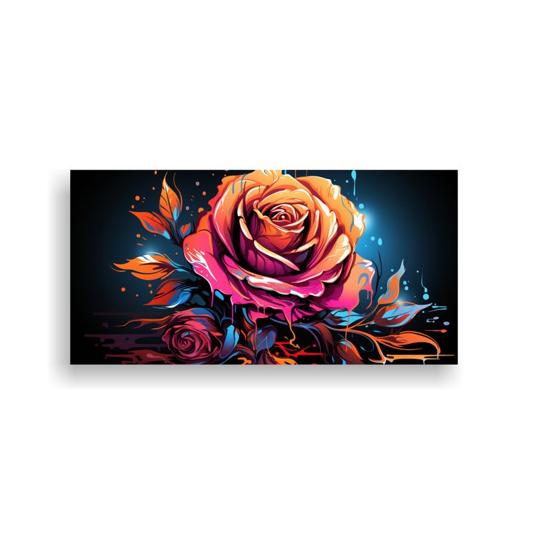 GENERICO - Cuadro Temático Lienzo Cálidos Diseño Rosa 60x30 Cm