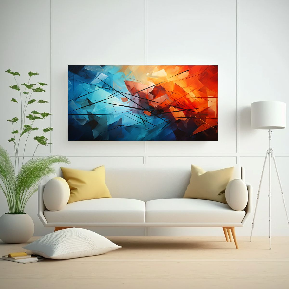 GENERICO - Lienzo Decorativo Abstracto Brillante Diseña 60x30 Cm