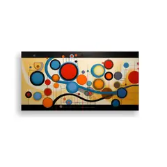 GENERICO - Cuadro Abstracto Circulos Para Decoración De 80x40 Cm