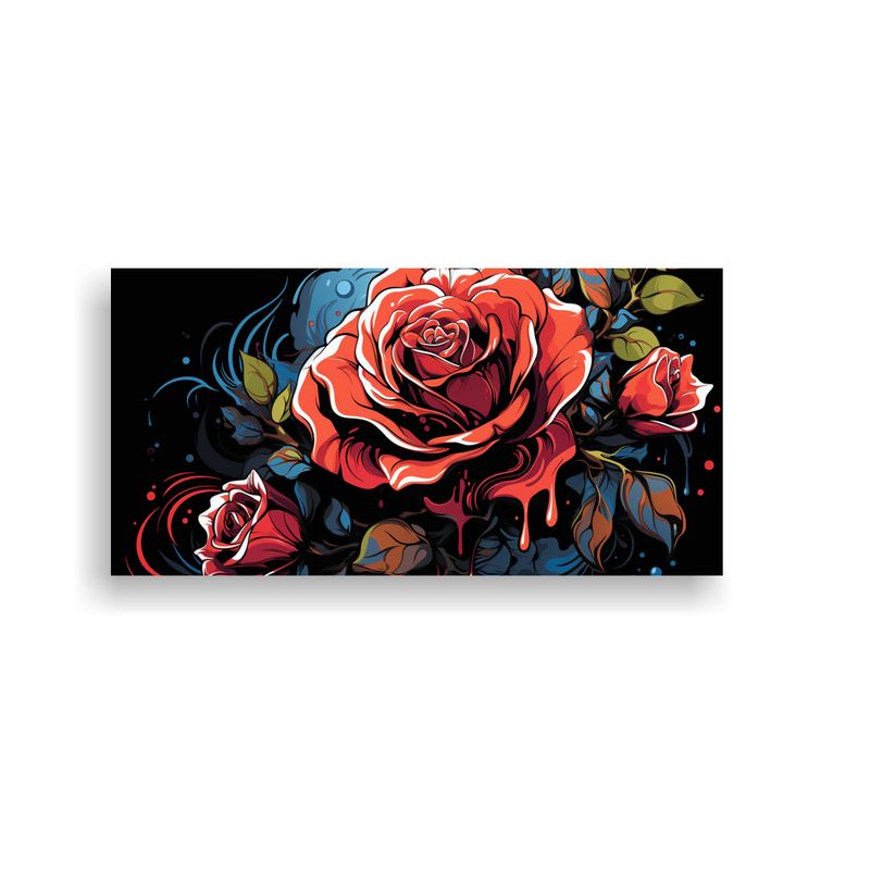 GENERICO - Cuadro Tela Sublimada Diseño De Una Rosa Estilo 100x50 Cm