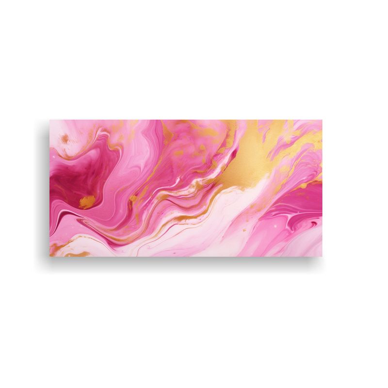 GENERICO - Cuadro Inspirador Fondo Abstracto Rosa Y Dorado 60x30 Cm