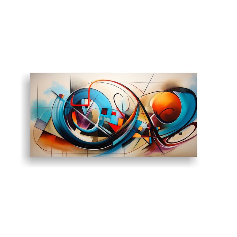 GENERICO - Cuadro De Acuarela Simétrico Grande Abstracto 100x50 Cm