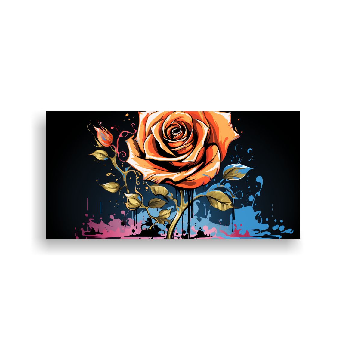 GENERICO - Pintura Lienzo Colores Minimalismo Rosa Graffiti 100x50 Cm