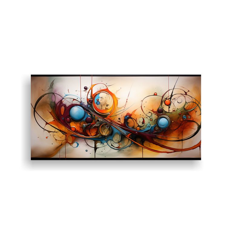 GENERICO - Cuadro Abstracto De Estética Moderna Pintura 60x30 Cm