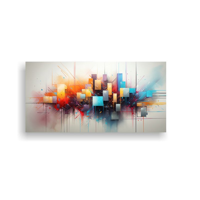 GENERICO - Cuadro Abstracto Artesanal En Tonalidades Claras 80x40 Cm