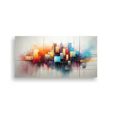 GENERICO - Cuadro Abstracto Artesanal En Tonalidades Claras 80x40 Cm