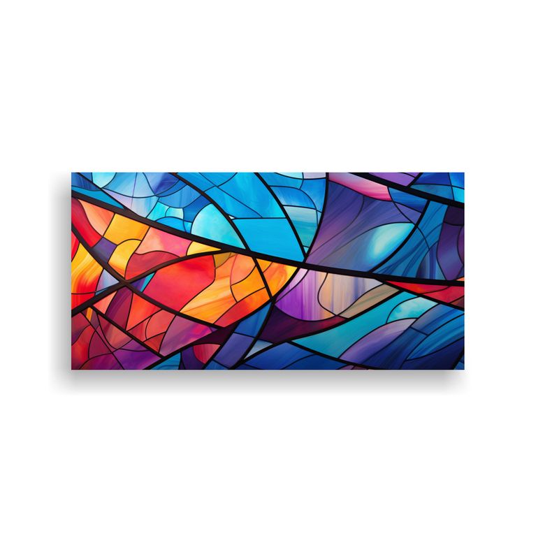 GENERICO - Pintura Abstracta Estilo Vitral Para Decorar El 100x50 Cm