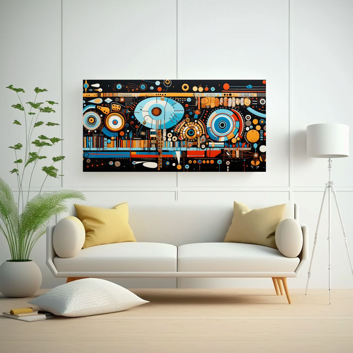 GENERICO - Obra De Arte Abstracta Inspirada En Los Nativos 60x30 Cm