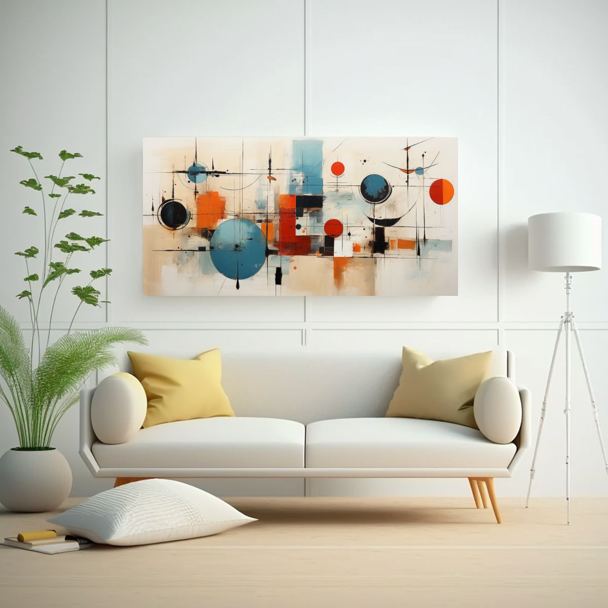 GENERICO - Lienzo Tela Líneas Finas Regalo Arte Abstracto 80x40 Cm