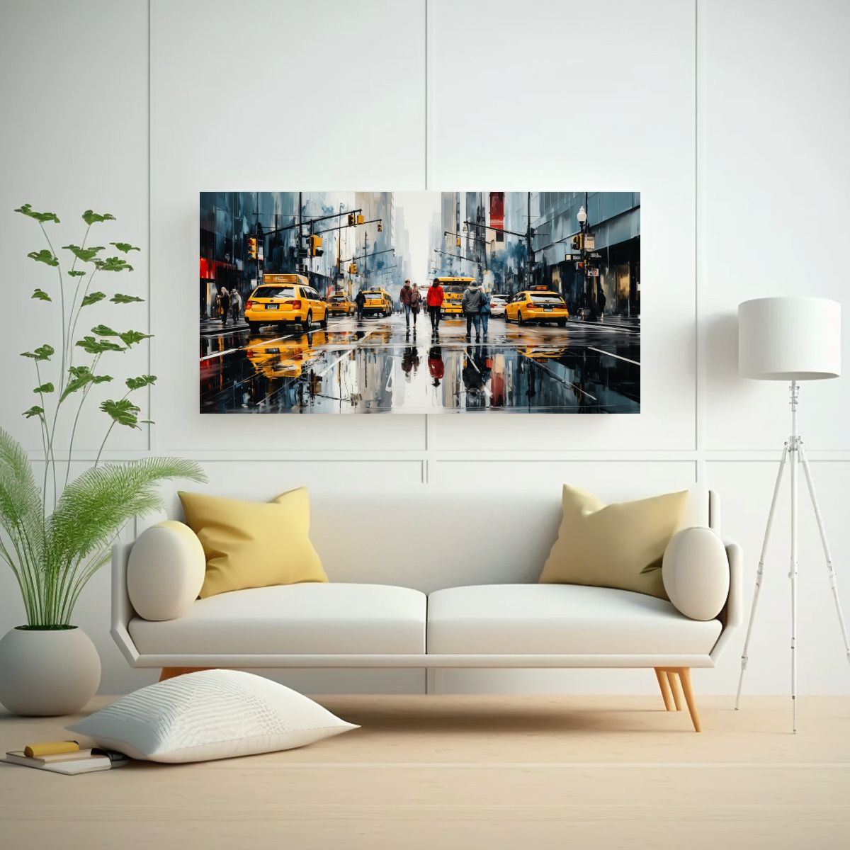 GENERICO - Cuadro Abstracto De Lienzo Alta Calidad Estilo 60x30 Cm