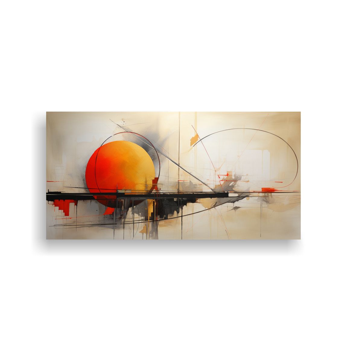 GENERICO - Cuadros Abstractos Con Tonos Dorados Arte Visual 80x40 Cm