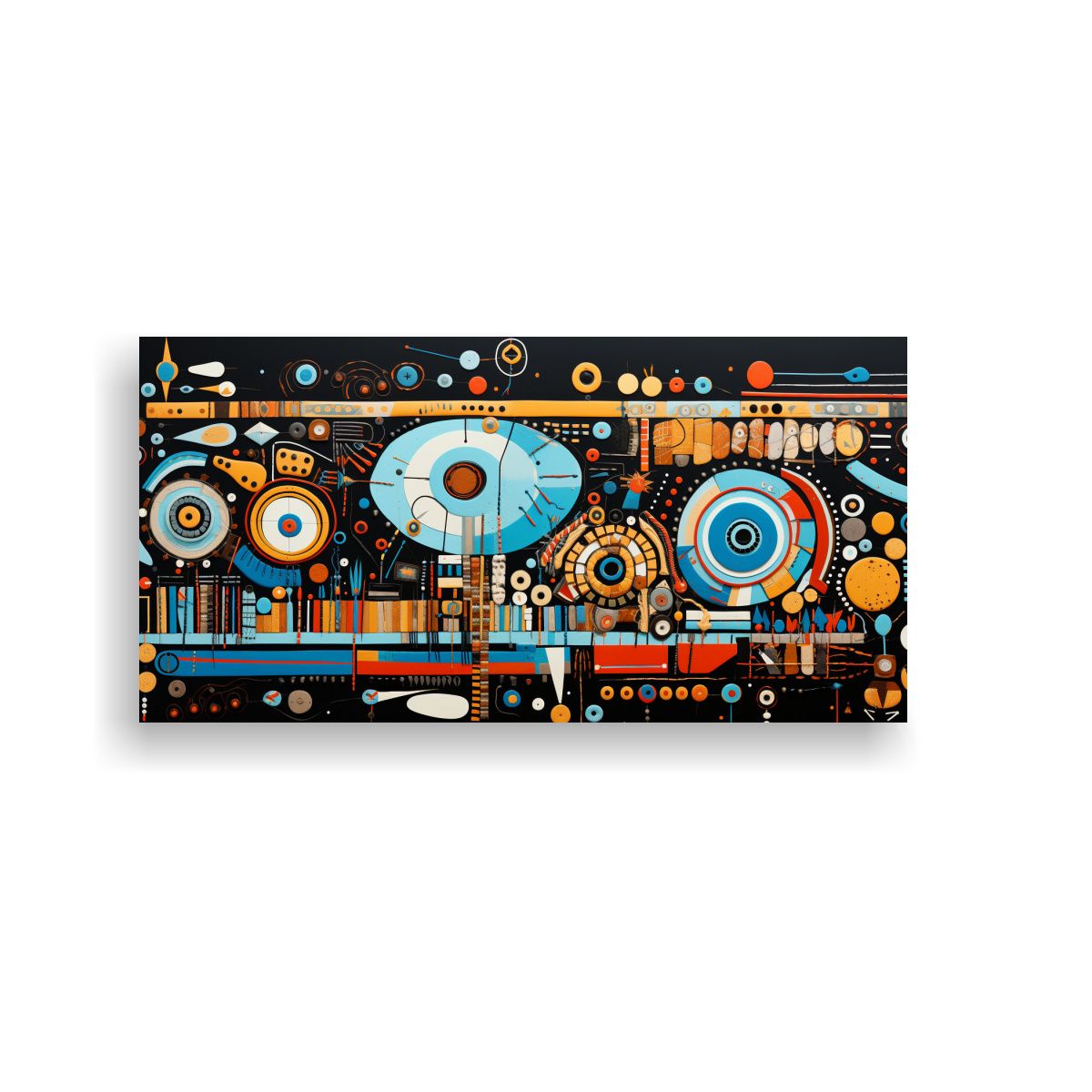 GENERICO - Obra De Arte Abstracta Inspirada En Los Nativos 100x50 Cm