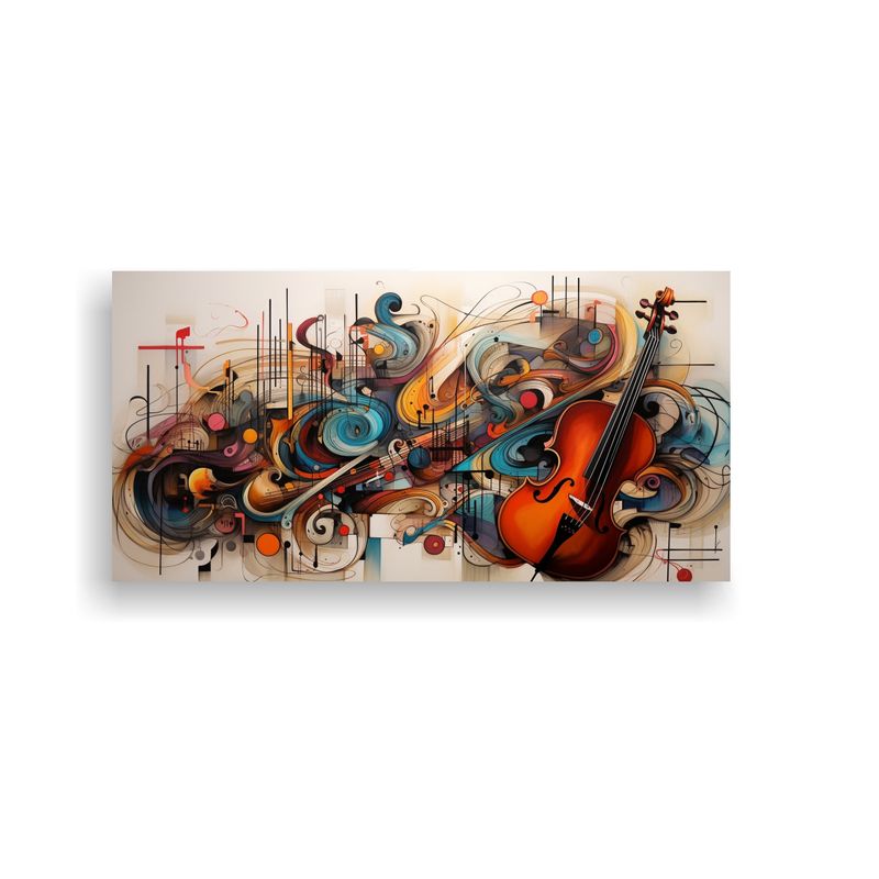 GENERICO - Cuadro Armonía De Colores Con Notas Musicales 100x50 Cm