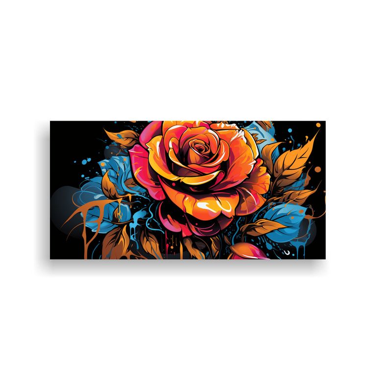GENERICO - Pintura Mural De Diseño Alegre Con Una Rosa 80x40 Cm